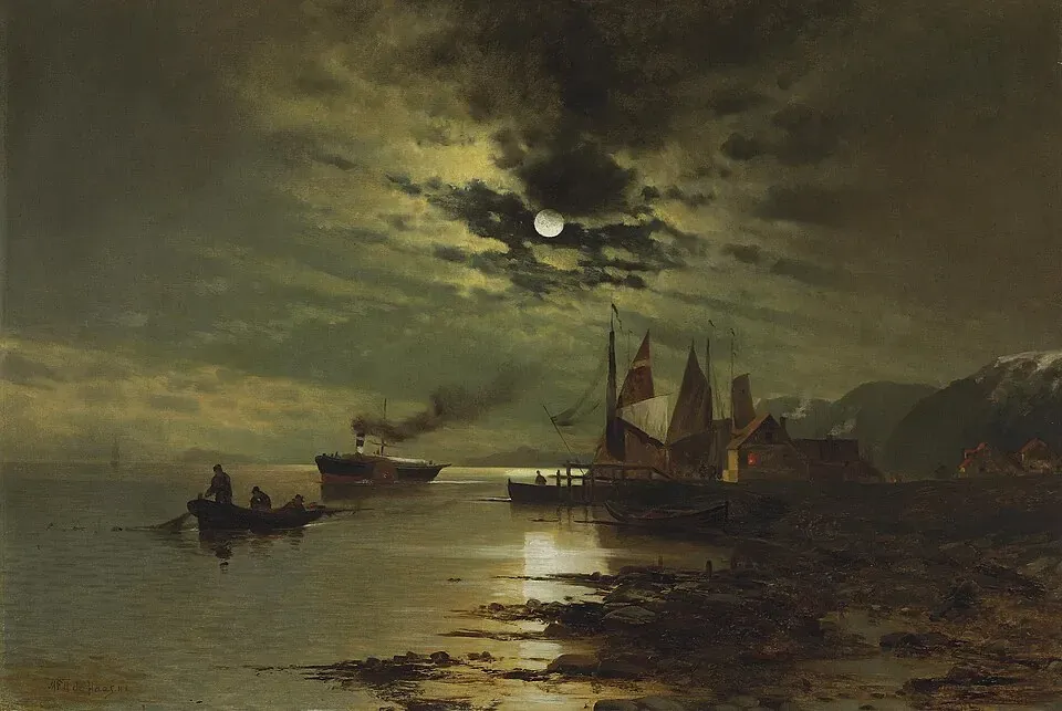 Hudson River Under Moonlight